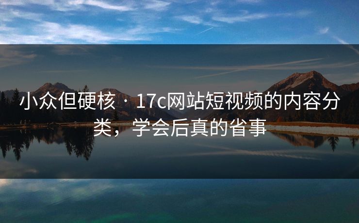 小众但硬核 · 17c网站短视频的内容分类，学会后真的省事