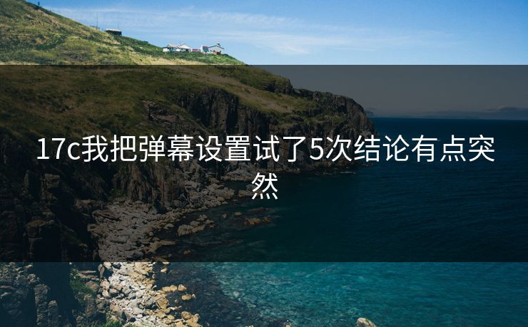 17c我把弹幕设置试了5次结论有点突然